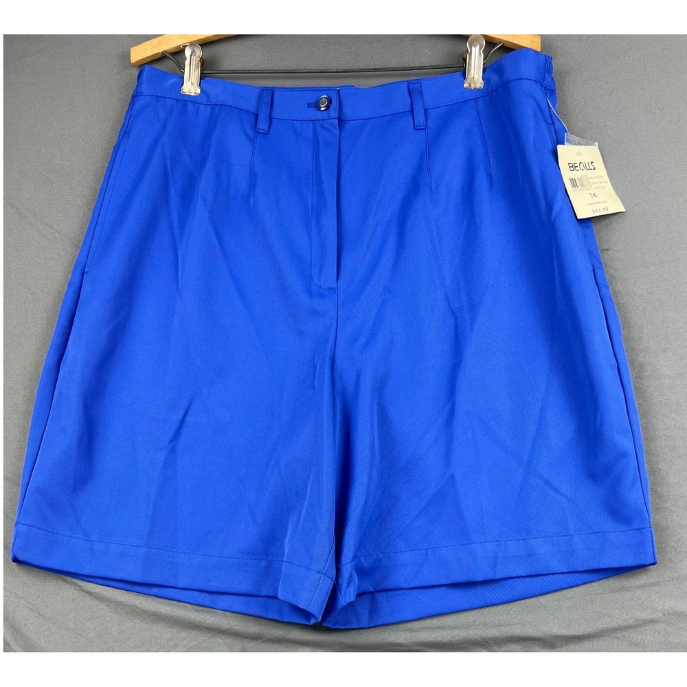 Coral Bay Golf Shorts Women 14 Blue NWT Elastic Waist Performance Athletic